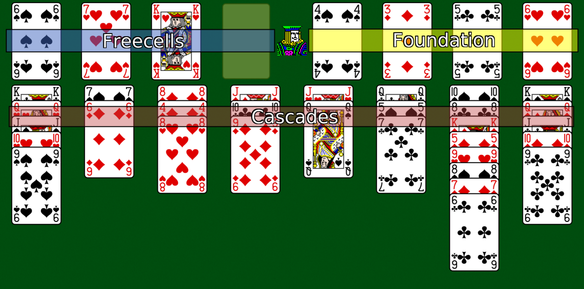 A game of freecell after a few moves